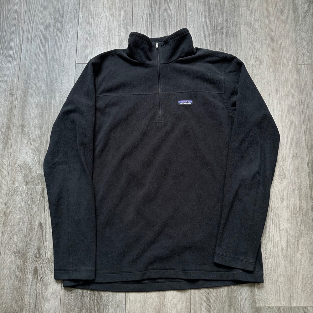 Patagonia Men's Size L Black 1/4 Zip Fleece Pullover Better sweater Pullover